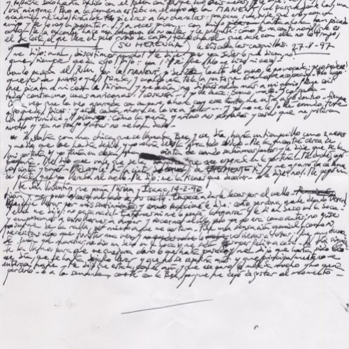 Sabotaje: Arte/Adrenalina "Su herencia" 4, manuscrito (Jq Ruiz Millet)