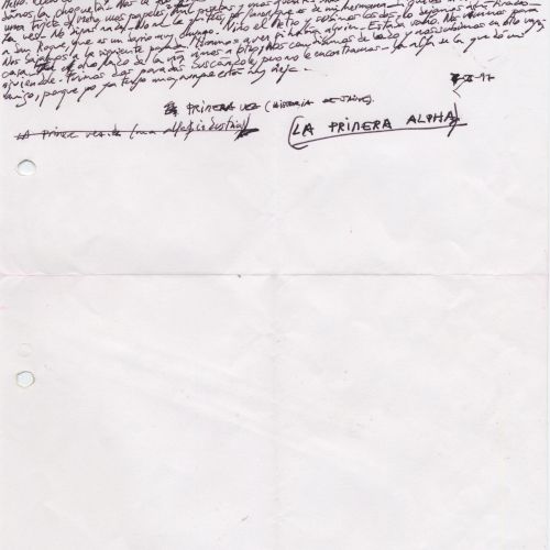 No me rayes "La primera Alpha", manuscrito (Jq Ruiz Millet)