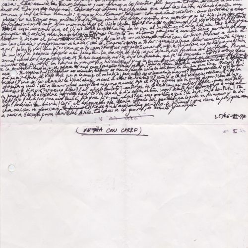 Sabotaje: Arte/Adrenalina "El viejo verde", manuscrito (Jq Ruiz Millet)