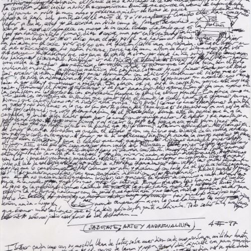 Sabotaje: Arte/Adrenalina "Sabotaje: Arte/Adrenalina", manuscrito (Jq Ruiz Millet)