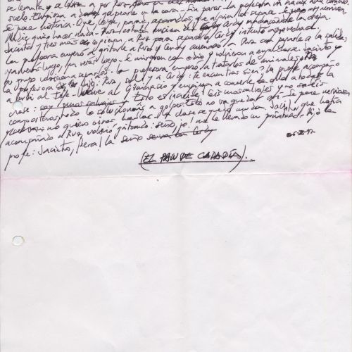 No me rayes "El pan de cada día", manuscrito (Jq Ruiz Millet)