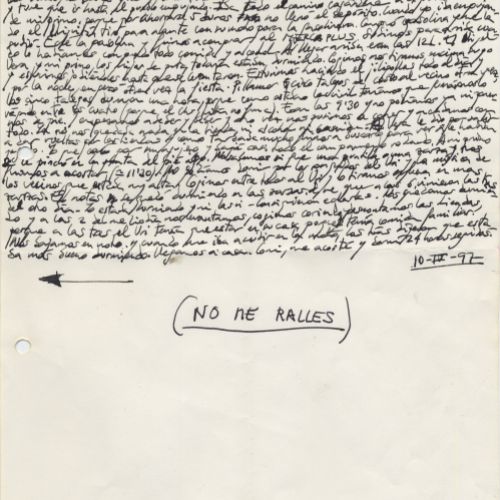 No me rayes "No me rayes" 3, manuscrito (Jq Ruiz Millet)