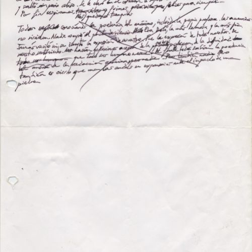 No me rayes "La muerte de la profesora de Visual y Plástica", manuscrito (Jq Ruiz Millet)