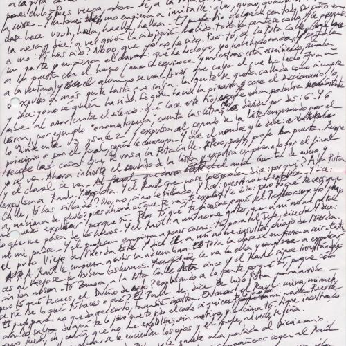 No me rayes "Clase de Lengua", manuscrito (Jq Ruiz Millet)