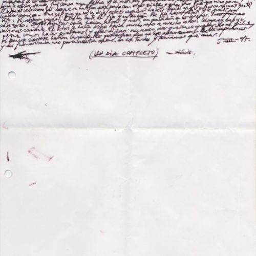 Sabotaje: Arte/Adrenalina "Un día completo" 2, manuscrito (Jq Ruiz Millet)