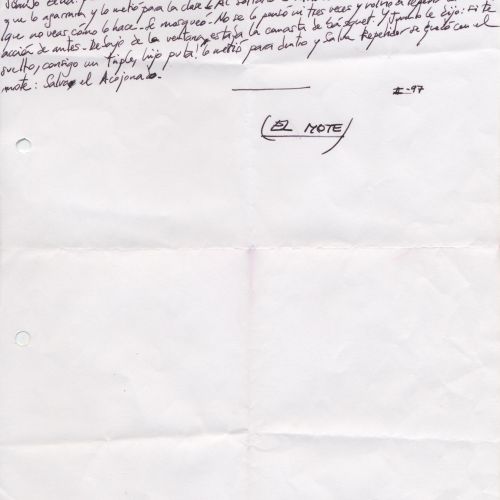 No me rayes "El mote", manuscrito (Jq Ruiz Millet)