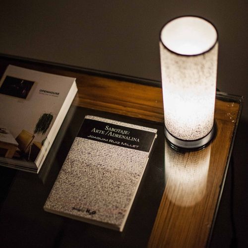 MANUSCRIPT lamp next to SABOTAJE: ART / ADRENALINE . Joaquim Ruiz Millet, 2016. Photo: Mari Luz Vidal