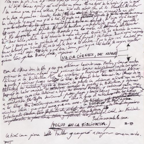 No me rayes "Polvo en la bilioteca, manuscrito (Jq Ruiz Millet)