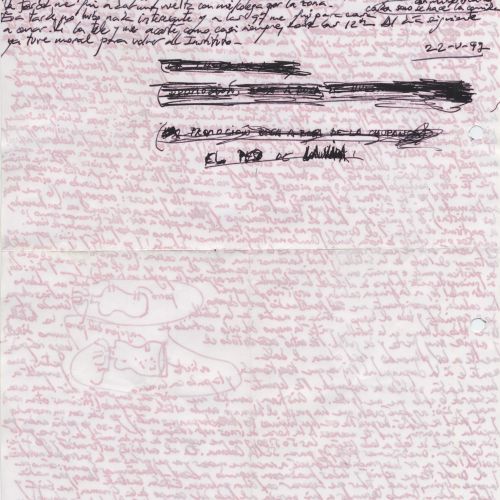 No me rayes "El peso de la vida" 2, manuscrito (Jq Ruiz Millet)