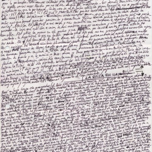 No me rayes "No volveremos a ouijarla", manuscrito (Jq Ruiz Millet)