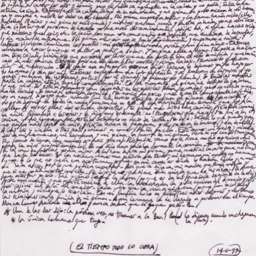 No me rayes "El tiempo todo lo cura", manuscrito (Jq Ruiz Millet)