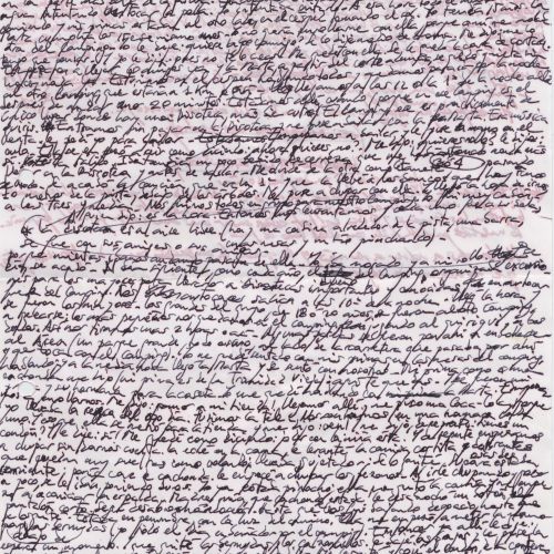 No me rayes "La extrañeza" 1, manuscrito (Jq Ruiz Millet)