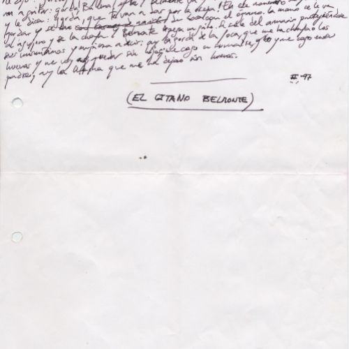 No me rayes "El gitano Belmonte", manuscrito (Jq Ruiz Millet)