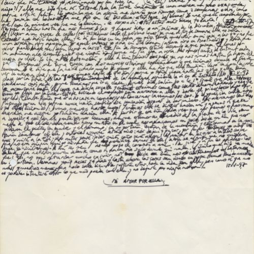 No me rayes "Mi amor por ella", manuscrito (Jq Ruiz Millet)